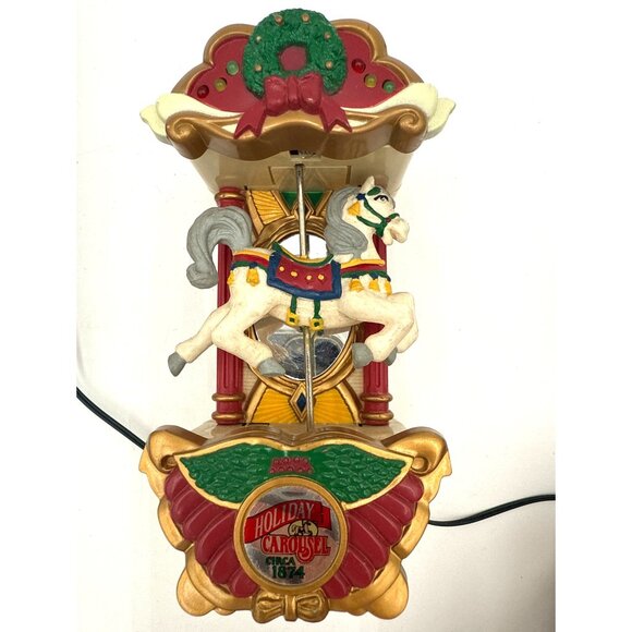 1992 Mr. Christmas Holiday Carousel Music Lights 6 Horses Animated Tested/Works - Picture 10 of 16